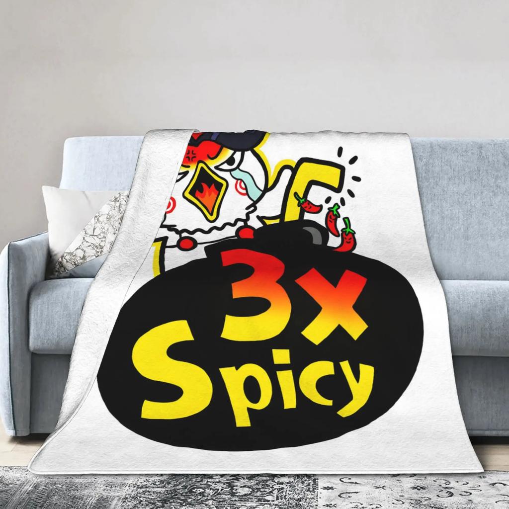 Buldak Hot Chicken Flavor Ramen Plush Flannel Throw Blanket for Kids and Adults Soft Warm Custom Quality Bedspread for Outdoor I