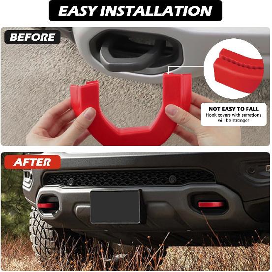 Front Tow Hooks Covers Hitch Cover Ized Car Tow Hooks Compatible With RAM 1500 Accessories -2026|Red (Not Fit For RAM 1500 Classic,Warlock,RAM