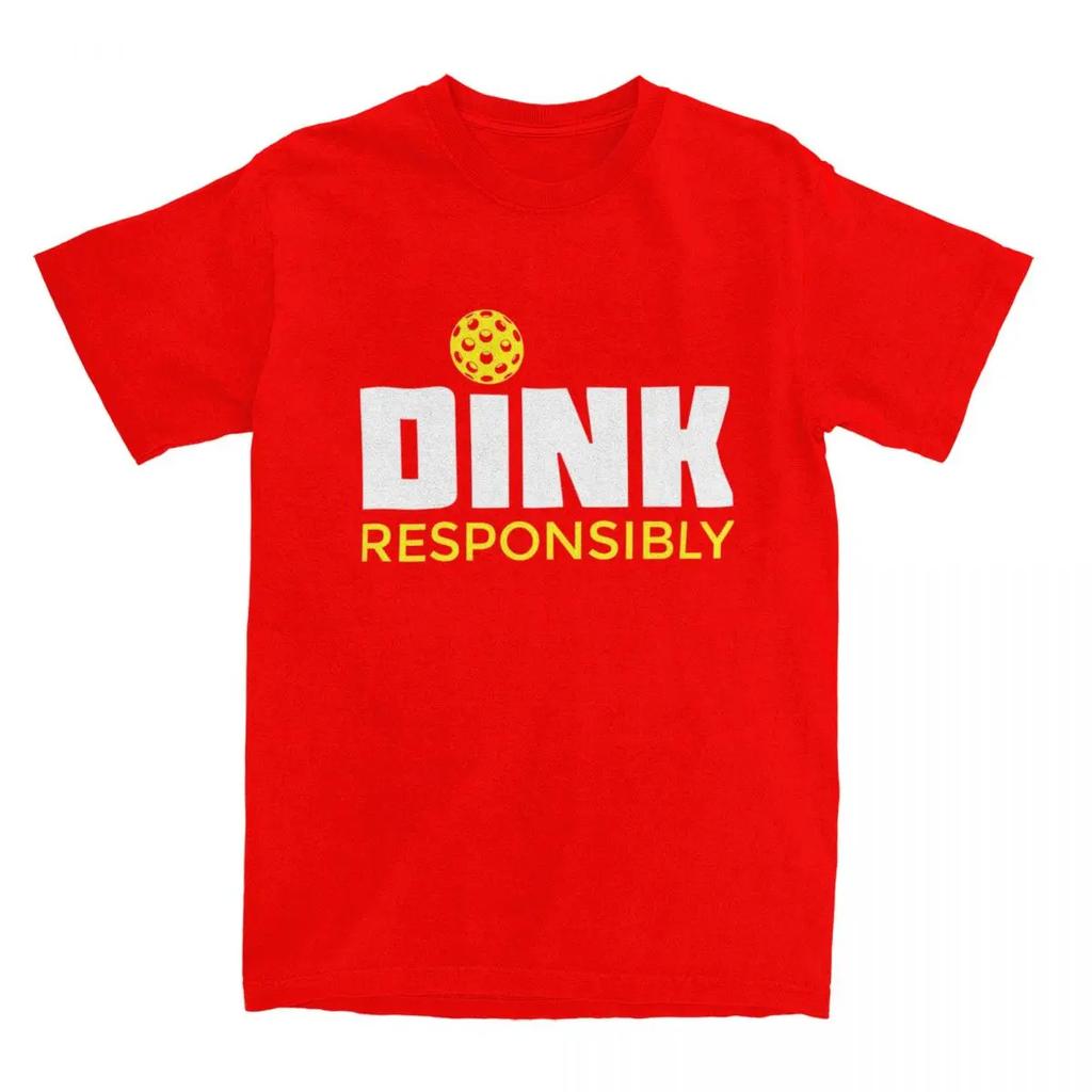 Men Women Dink Responsibly Pickleball Shirt Accessories Novelty Cotton Paddle Sport T Shirts Tee Clothing Summer