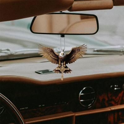 Car Mirror Decor 2D Hanging Accessories Car Hanging Eagle Bald Interior Rearview Ornament For C T7D0