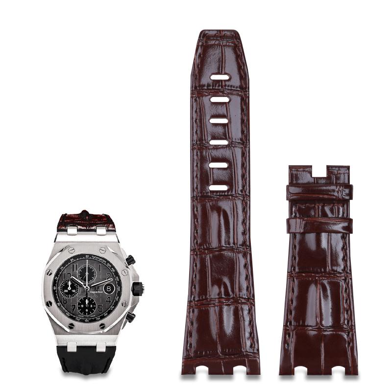 

First Layer Cowhide Watchband 28mm Pin Buckle For AP Strap For Audemars Piguet Belt 42mm Royal Oak Offshore Belt Accessories 28mm&Without Buckle коричневий