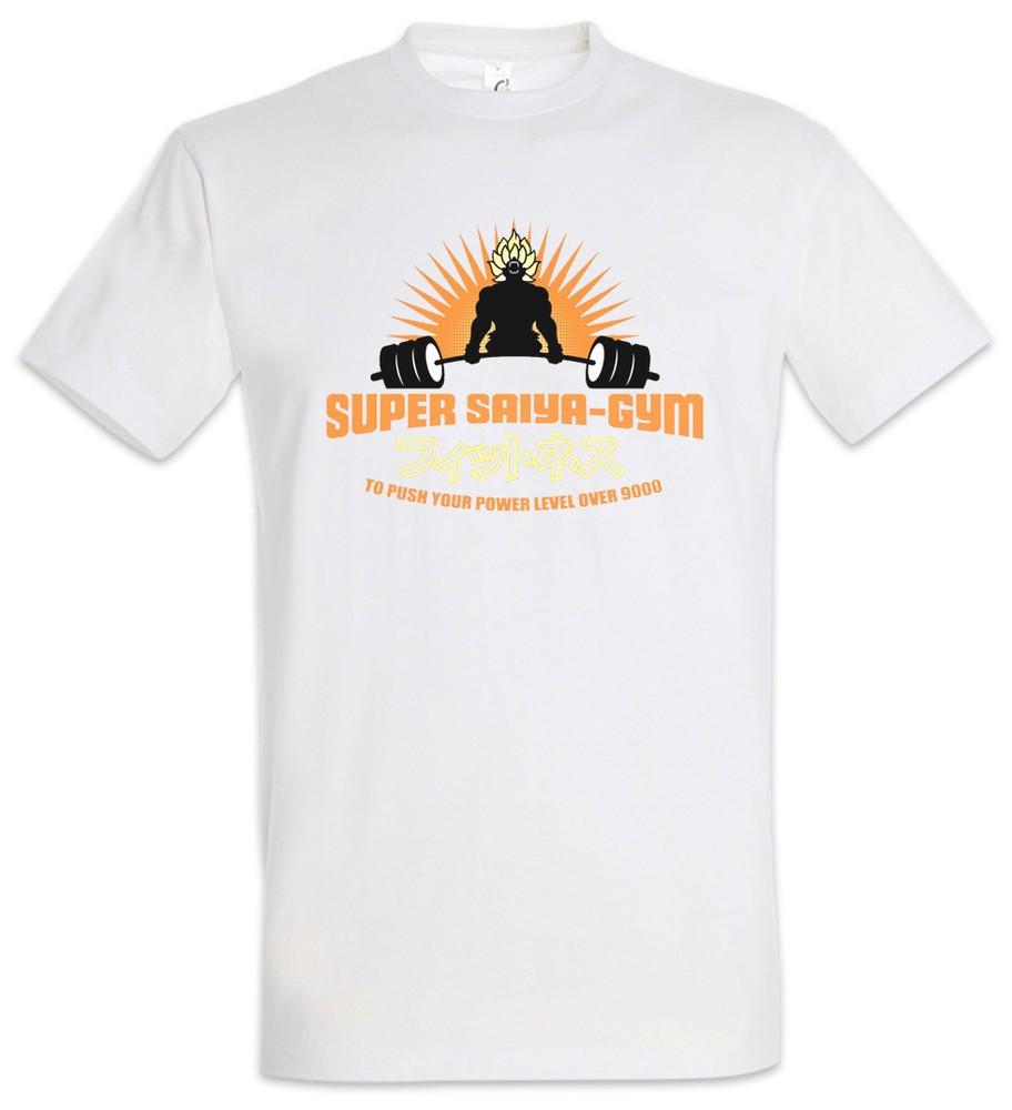 WHITE SUPER SAIYA GYM VINTAGE T-SHIRT - Dragon Goku Goten Ball Son Z Anime Roshi