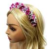 Artificial Flower Headband Halloween Hair Band Rose Flower Crown Headpiece Floral Hair Accessories for Cosplay Party