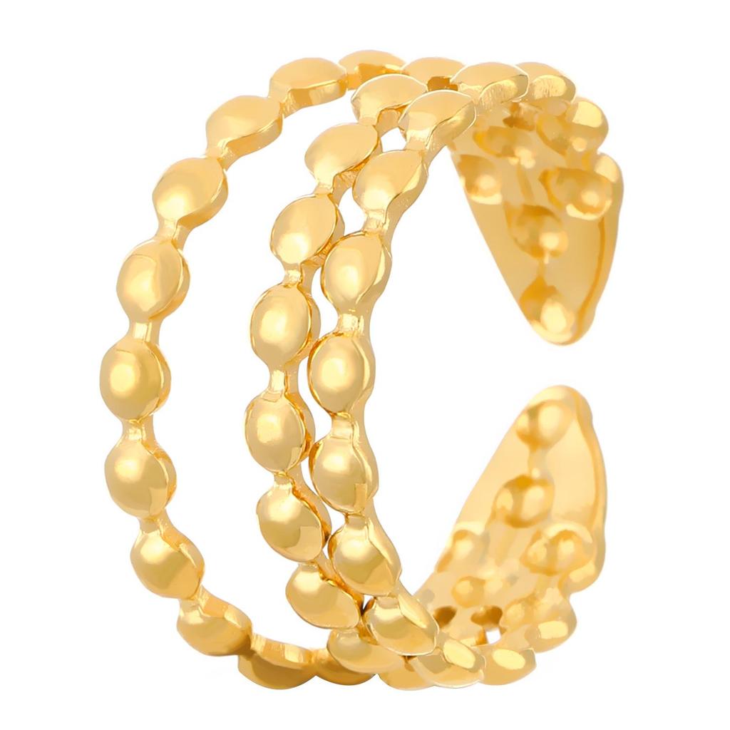 High-End Edelstahl Blumen- & Seestern Offener Ring für Damen