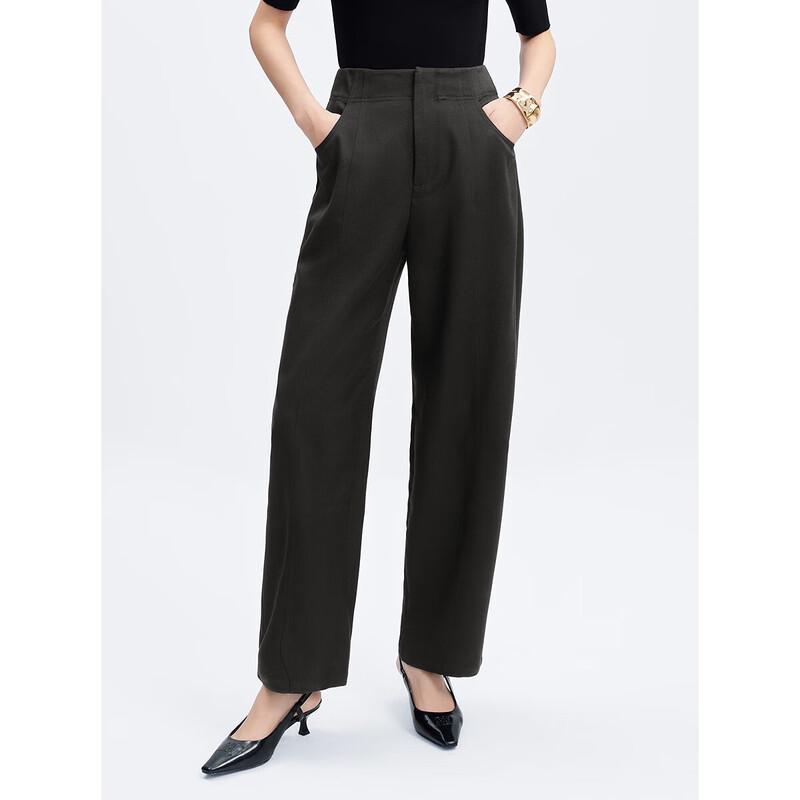 PEACEBIRD Women's High-Waist Relaxed Tapered Pants