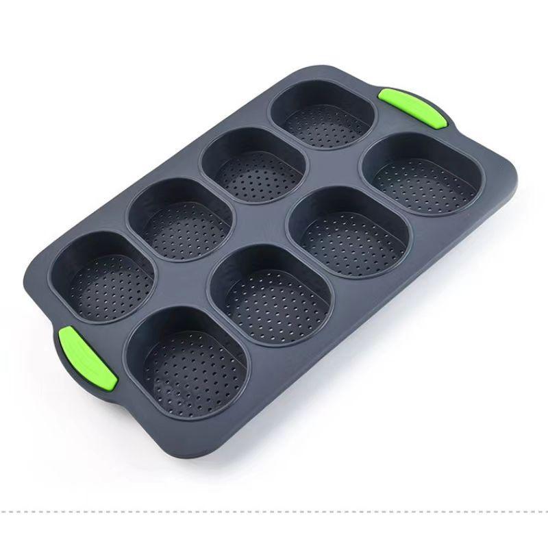 Plate Bread Baking Set Silicone Baking Bag Baking Plate 8 Grid Long Stick Shape