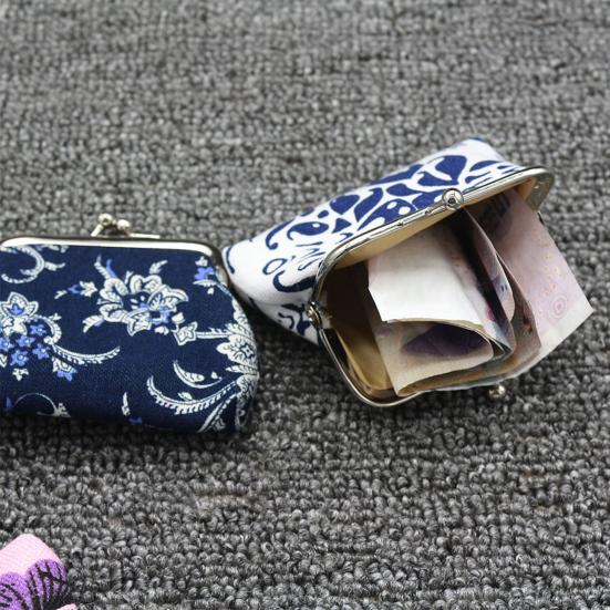 2PCS Women Coin Purse Canvas Mini Palm Size Coin Holder Durable