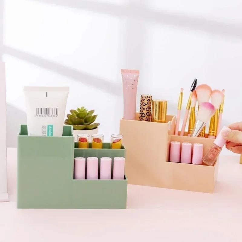 Multi-function Desktop Pen Holder School Supplies Storage Case Colorful Plastic Box Office Desk Accessories Pencil Organizer