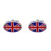 Lustige Union Jack Ovale Manschettenknöpfe Blau Rot Emaille Ärmelknopf Gemelos Für Englischen Gentleman