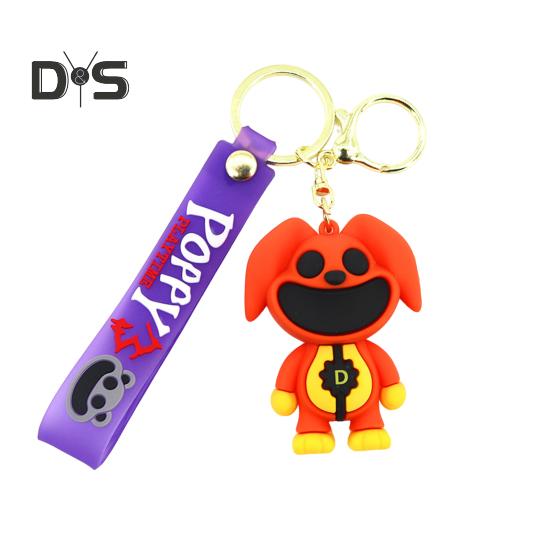 Cartoon Animal Keychain Scary Smiling Design Vibrant Color Keychain 3D  Animal Fun Men Women Backpack Pendant Keychain
