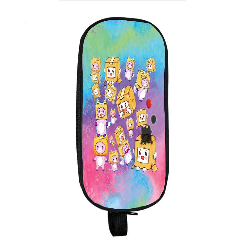 Lankybox Boxy And Foxy Robot Pencil Case Big Storage Box Portable Girls Pen Bag Double Layer School Pouch Kawaii Stationery Case