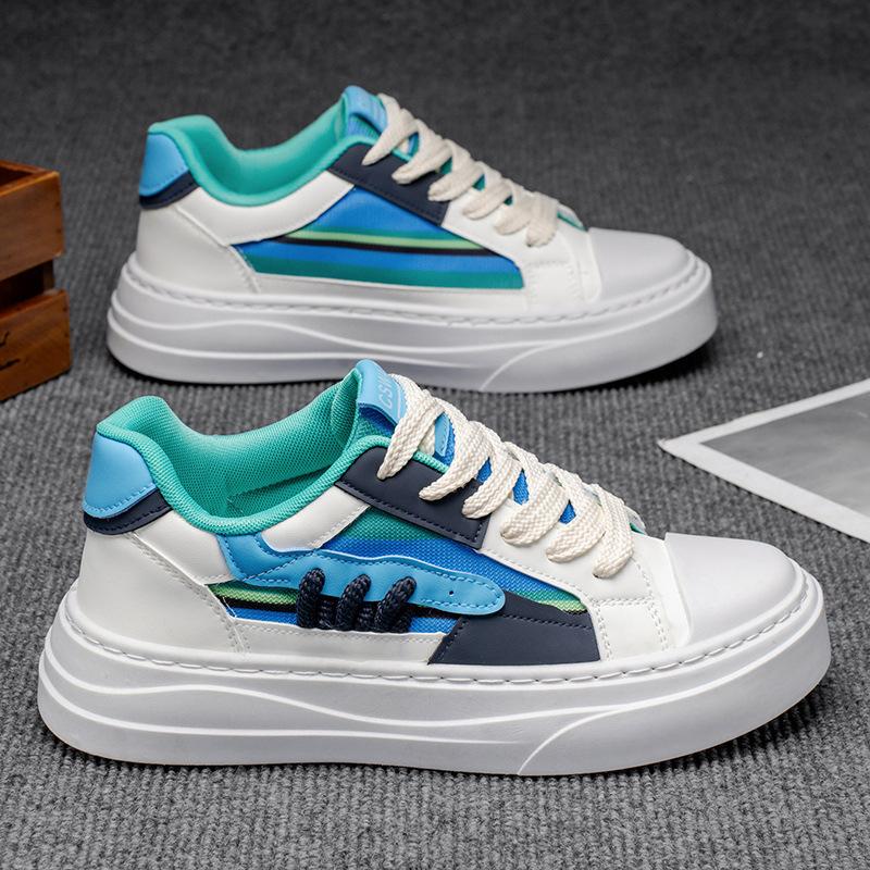 Fashion Men's Retro Sneakers Color Block Chunky Sole Minimalist Design Comfortable Casual Shoes for Teens Autumn 2025 New Trendy