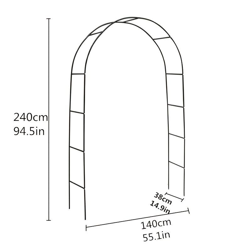 1-2Garden Outdoor Metal Arch Climbing Frame Wedding Celebration Decorative Flower Stand Courtyard Grape Vine Plant Climbing Supp