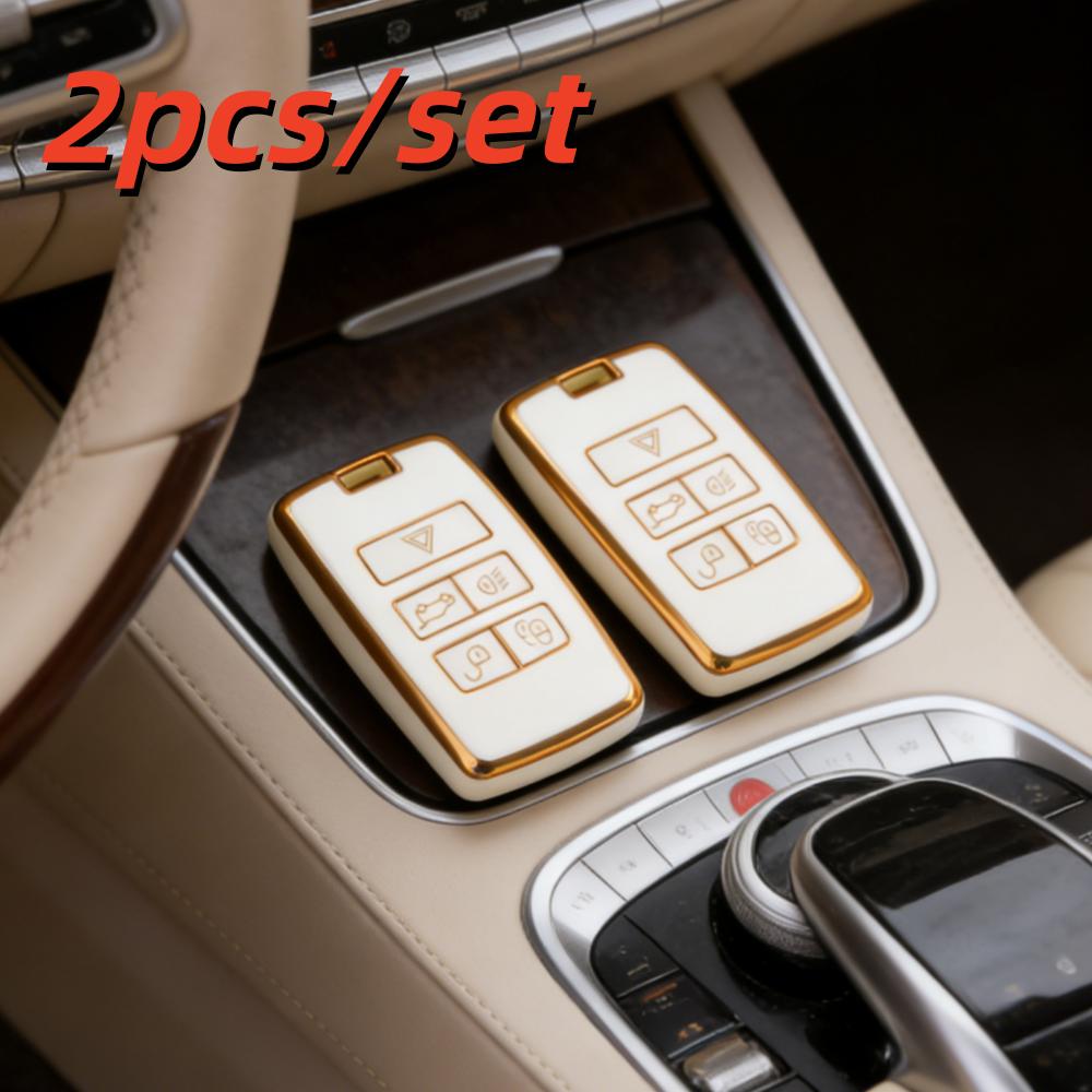 

2pcs Car Key Case Covers For Land Rover Range Rover Discovery 5 Sport 2018 2019 For Jaguar XEL E-PACE 2019 Accessories
