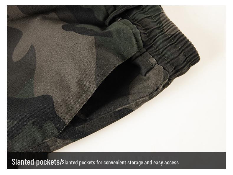 Herren Camouflage Baumwolle Elastischer Arbeitsanzug - Verdickte Schweiß- und Autoreparaturausrüstung für Frühling/Herbst.