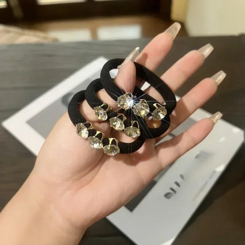 

3 шт. Элегантный жемчужный кристалл Хорошая резинка для волос Эластичные резинки для волос Веревка для волос для женщин Девушек Детей Держатель для хвостика Милые аксессуары для волос