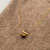 Irregular Tiger Eye Stone Necklace Vintage Heart Collarbone Chain Simple Metal Necklace  Gifts