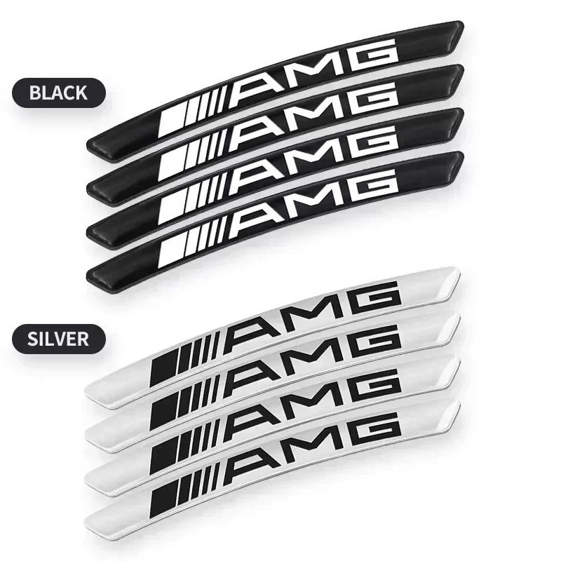 Car For Mercedes-Benz AMG 4Pcs Car Wheel Badge Sticker Emblem Decoration for Mercedes Benz W124 W205 W211 W203 W204 W168 CLA CLK