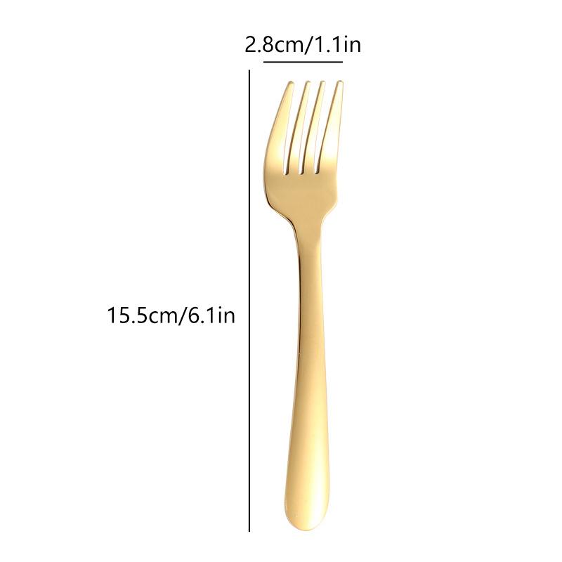 304 Stainless Steel Children's Spoon Fork Ice Cream Spoon Short Handle Square Head Spoon Spaghetti Salad Fork Student Tableware