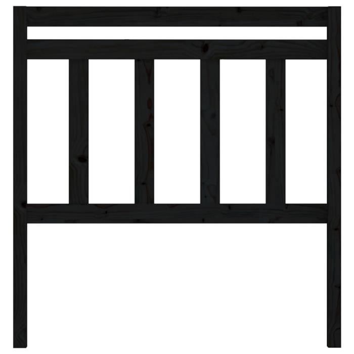 VidaXL Headboard Black 81x4x100 Cm Solid Pine Wood 814073