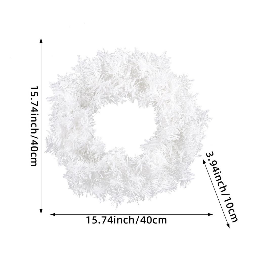 

Різдвяний вінок на двері Зовнішній вінок Прикраса 16 дюймів Штучний різдвяний вінок Декоративний білий Святковий декор Вінок для білий