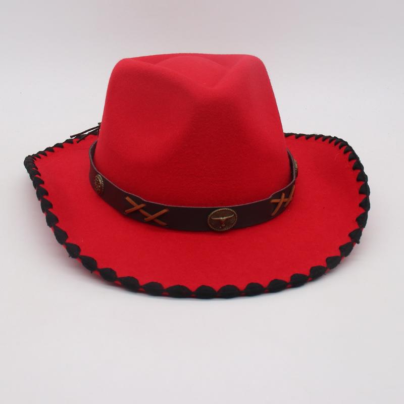 Tibetan Vacation Hemming Top Hat Men'S And Women'S Hat Cowboy Hat Simple Ethnic Style Jazz Hat