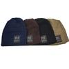 Casual Unisex Knitted Cap With Satin Weave And Patch Elements For Seasons Cold