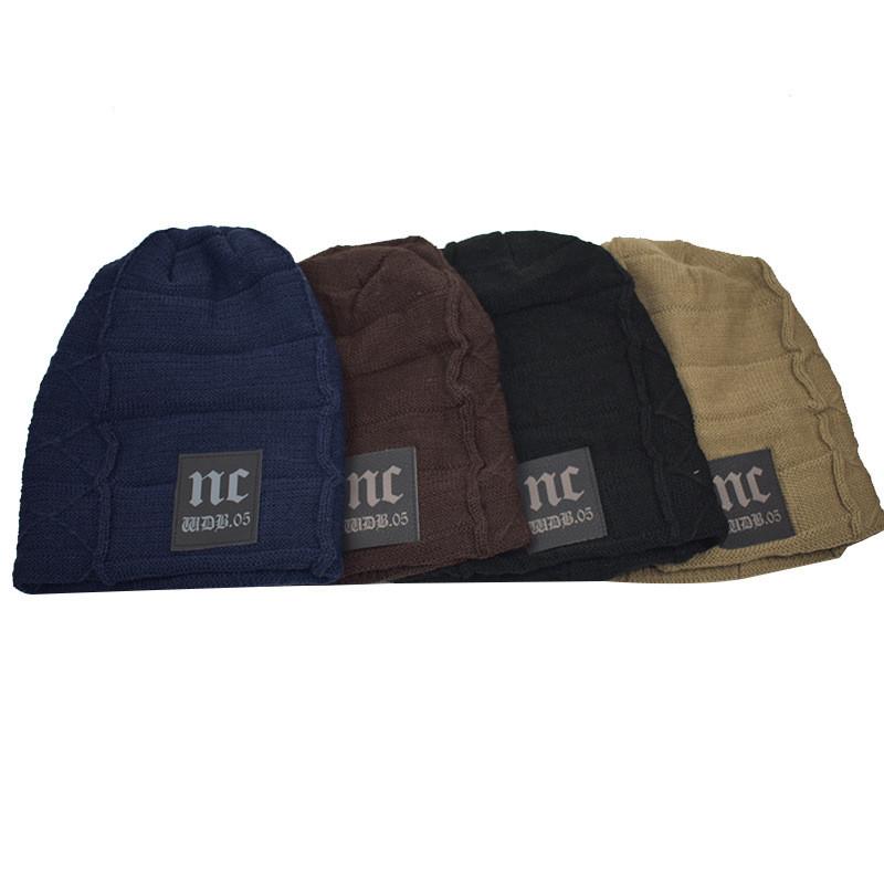 Casual Unisex Knitted Cap With Satin Weave And Patch Elements For Seasons Cold