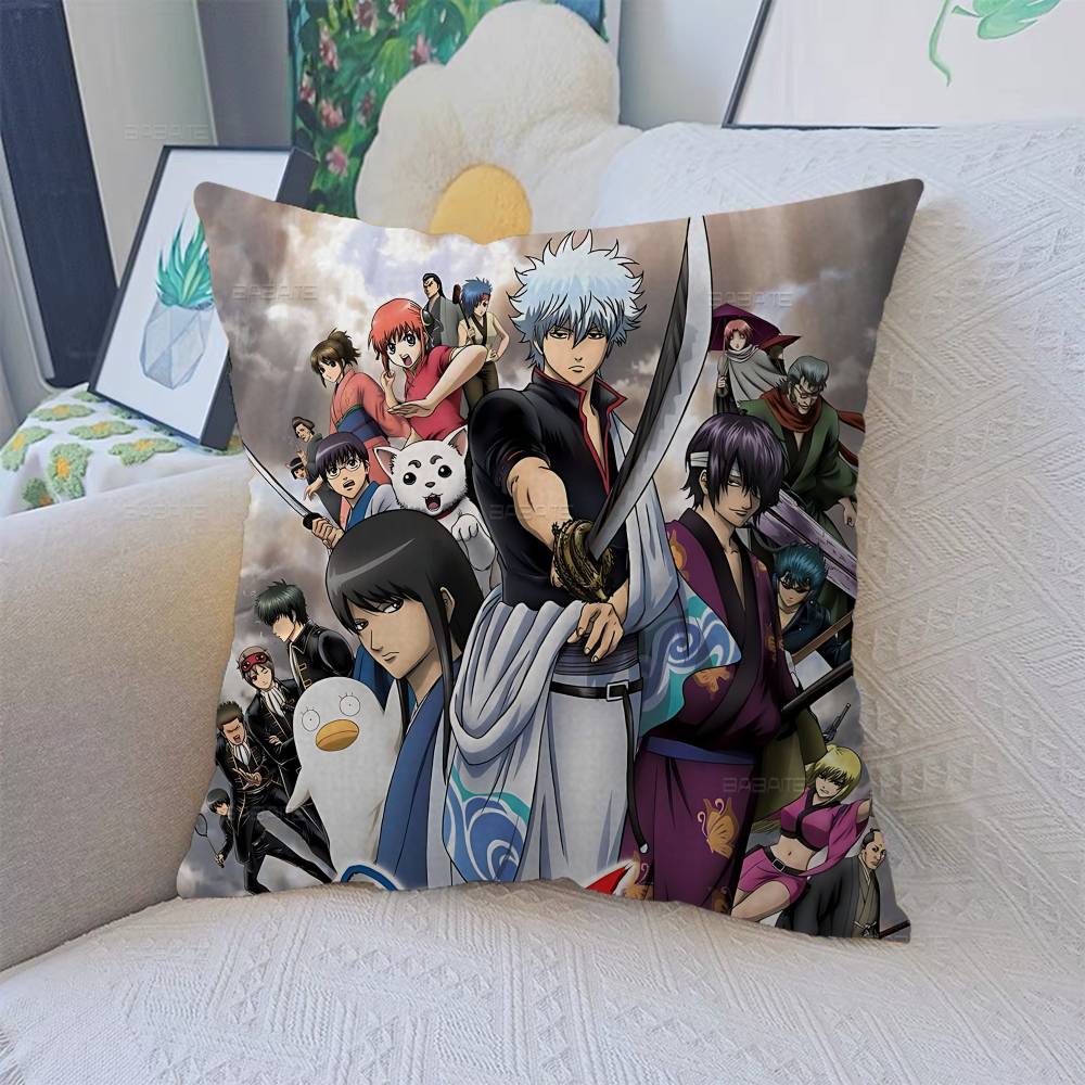 Anime G-Gintama Funny Cushion Cover Inches Farmhouse Decor Home Throw Pillow Covers for Couch Decorations