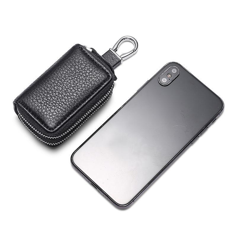Leather Car Key Holder Pouch Men'S And Women'S Universal Zipper Keys Bag Organizer Gift High-End Car Key Case Cover Key Wallet