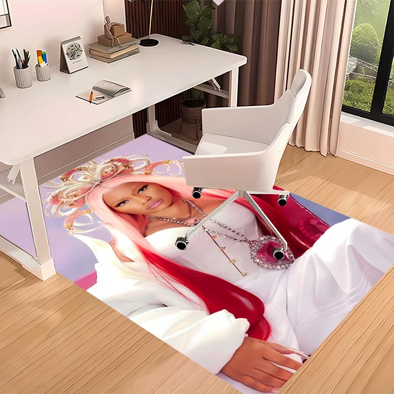 Nicki Minaj Printed Absorbent Washable Carpet, Non-Slip Bathroom Mats, Kitchen Rugs, Yoga Mat,Living Room Entrance, Camping Picnic Rugs