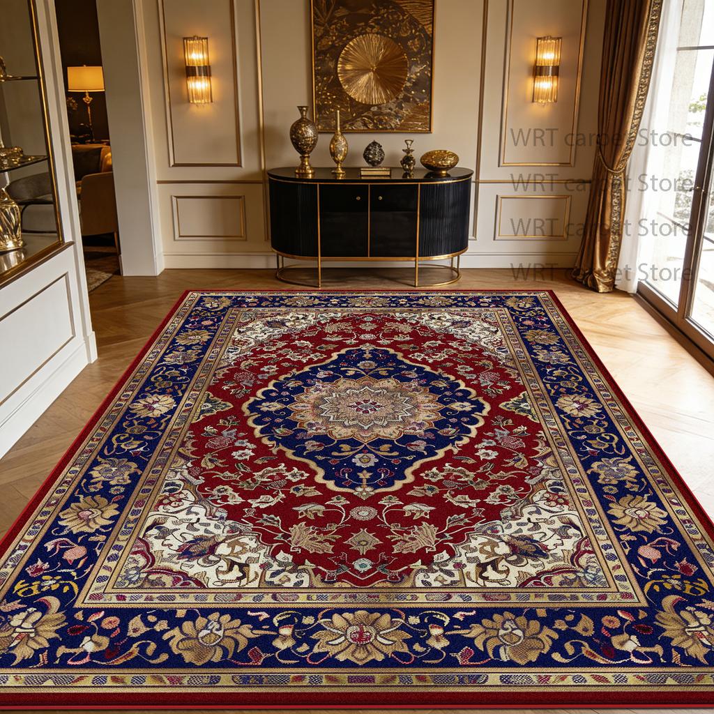 Persian Exotic Style Large Living Room Carpets Decoration Home Lobby Foldable Washable Fluffy Rug Bedroom Tatami Mat Non-slip