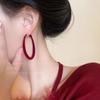 Ankola Red Flocking Large Circle Earrings for Women - Autumn/Winter Style, Bold, Versatile, High-End.