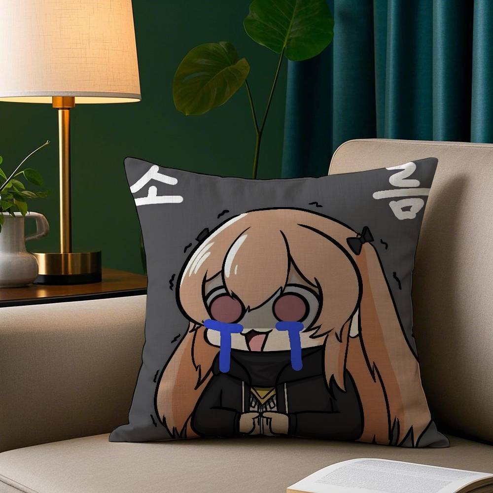 

Anime Cute Girls F-Frontline Pillow Case Plush Fabric Soft Pillowcase Double Sided Print Sofa Cushion Cover Throw 12x12Inch