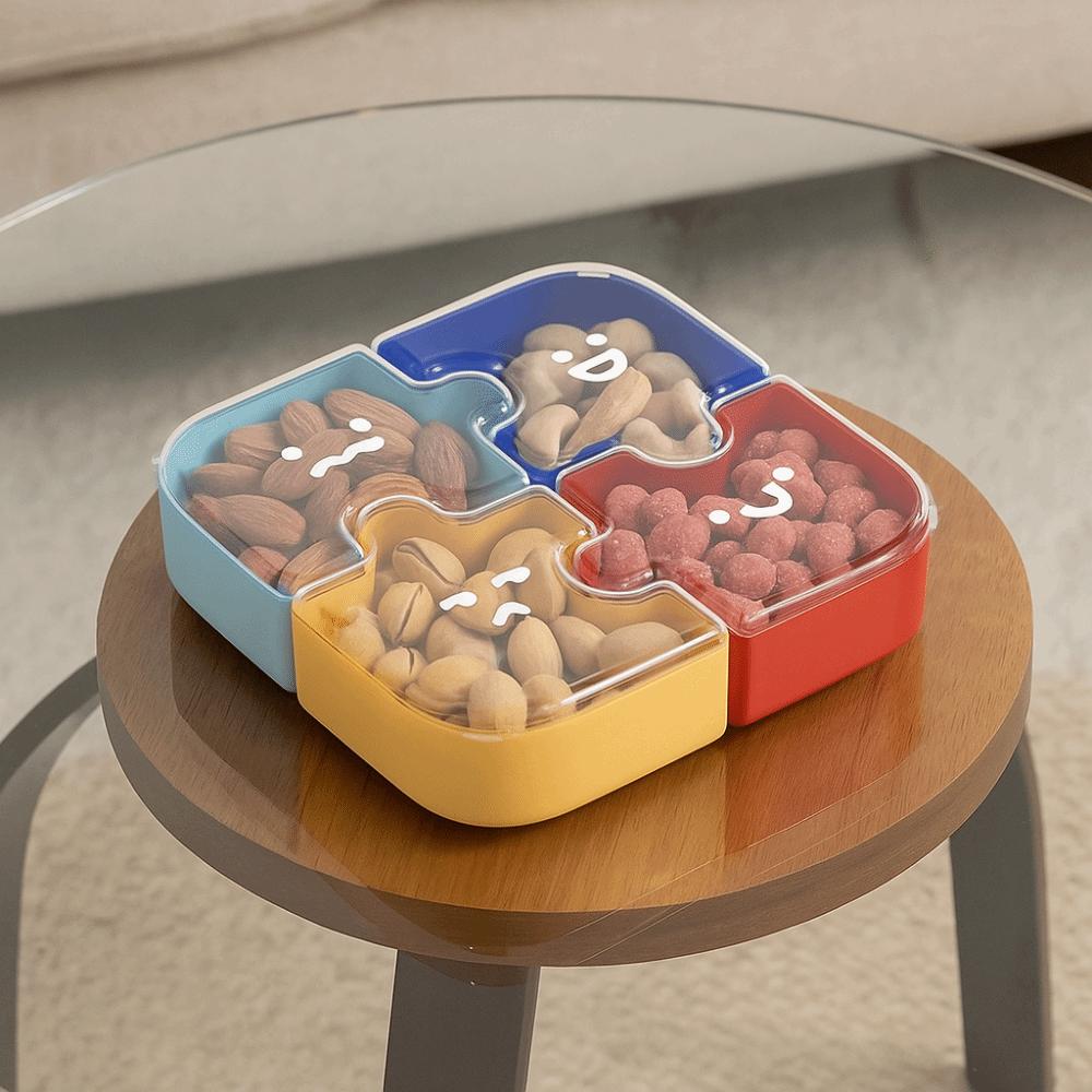 Compartmentalized Storage Jigsaw Fruit Tray Plastic Nut Box Cute Dried Fruit Tray  Home Use