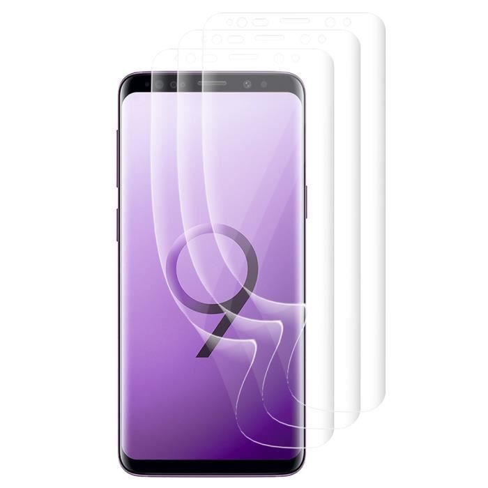 Film de protection - VCOMP - Pack de 3 - PET Transparent - Pour Samsung Galaxy S9 5.8" - Installation adhésive