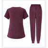 Ladies' Loose And Comfortable V-neck Short Sleeved Workwear With Multiple Pockets Suit Set