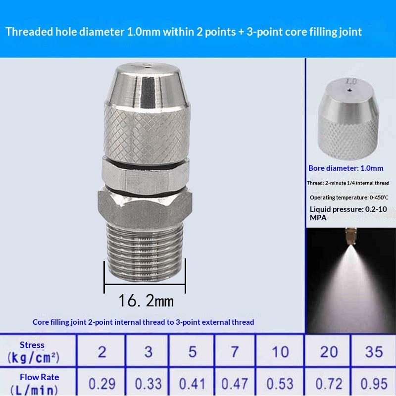 0.6 0.8 1.0 1.2 1.5 2.0Mm Hole Stainless Steel Nozzle Adjustable Steam Volume For Fog Cannon Machine 1/8' 1/4' 3/8' 1/2'