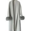 Autumn and Winter Women's High-end Coat Cashmere Women's Double-sided Medium and Long Removable Real Fox Hair Wool Coat