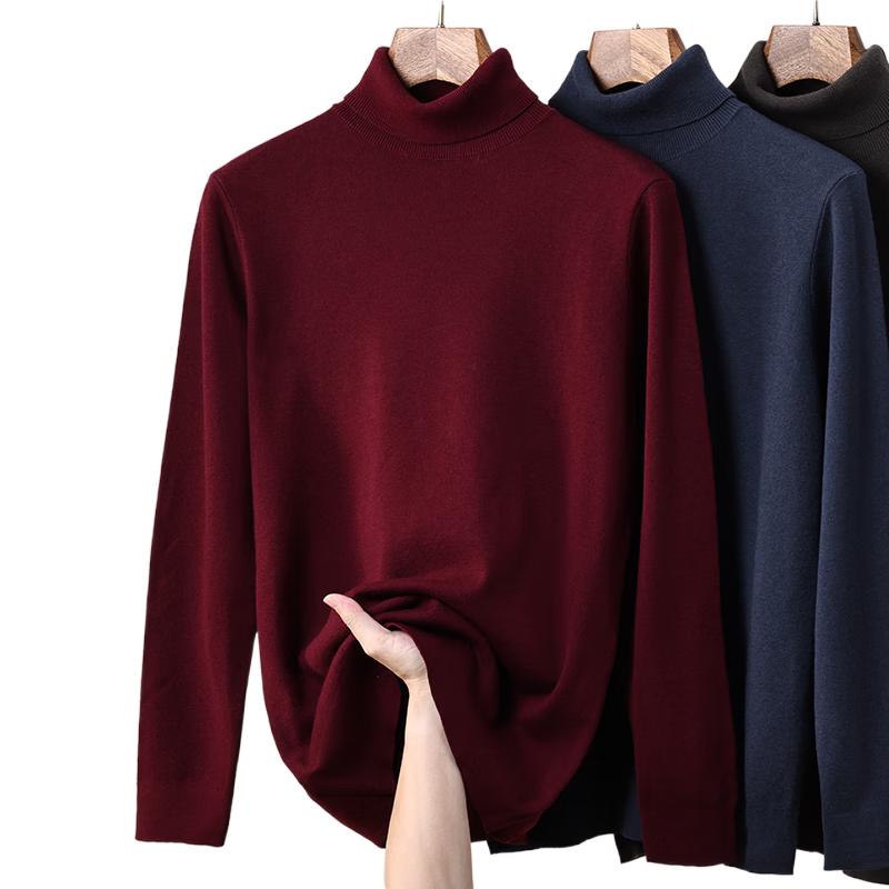 

ROMON Men s 100% Merino Wool High-Neck Pullover Sweater 2XL