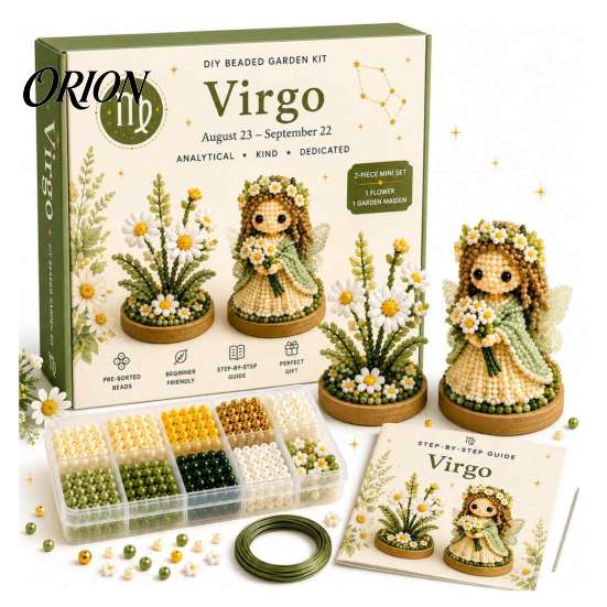 Relaxing Stress Relief Art Kits 12 Zodiac Signs DIY Beaded Garden Kit, 3D Astrology Flower Craft Plastic Ornament Crafting Materials Handmade Bead Kit