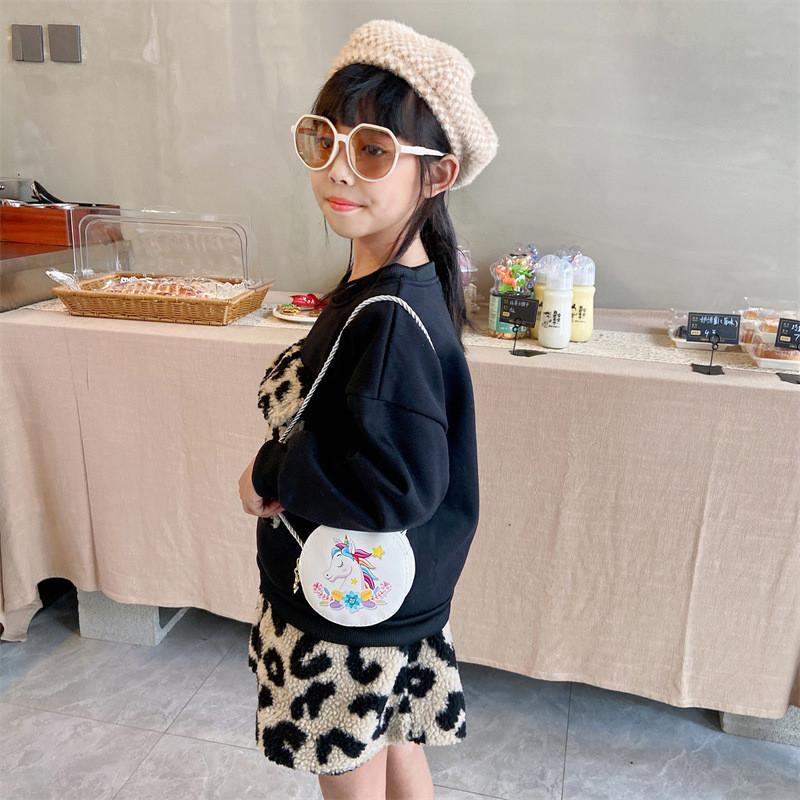 Unicorn Design Shoulder Bag For Toddler Girls Lightweight Lining Polyester