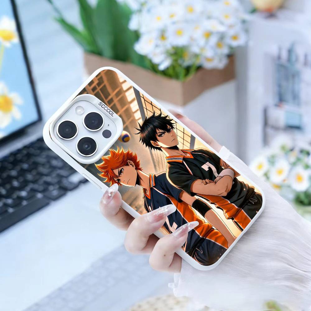 Anime H-Haikyuu Hinata Shoyo  Phone Case For iPhone17, 16,15,14,13,12 Pro Max white Candy Matte Shockproof Cover