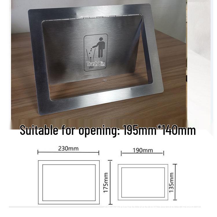 304 Stainless Steel Recessed Side-Opening Trash Can Lid