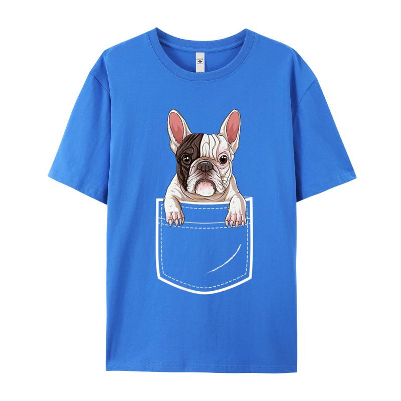 Premium Cotton Female Short Sleeve French Bulldog In Your Front T Shirts Graphic Tops Tees Cute Casual Round Collar Tops Shirts