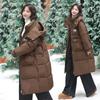 Mid-length cotton jacket women's 2025 new Korean over-the-knee padded jacket winter thickened loose jacket