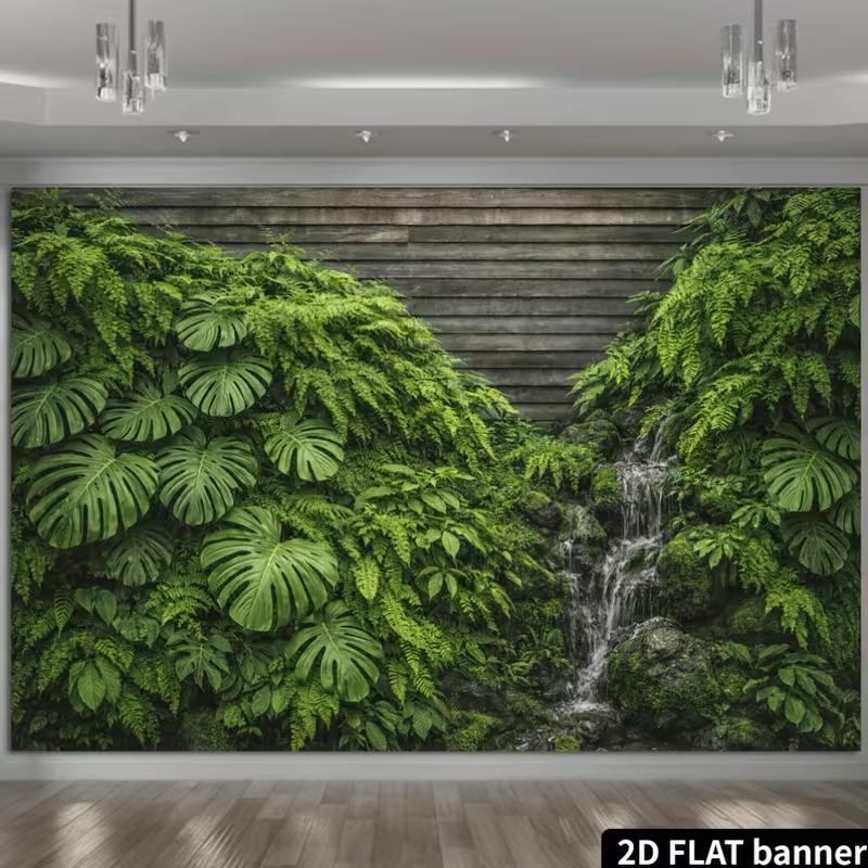 2D Natural Rainforest Plant Maternity Birthday Photography Backdrop Decor