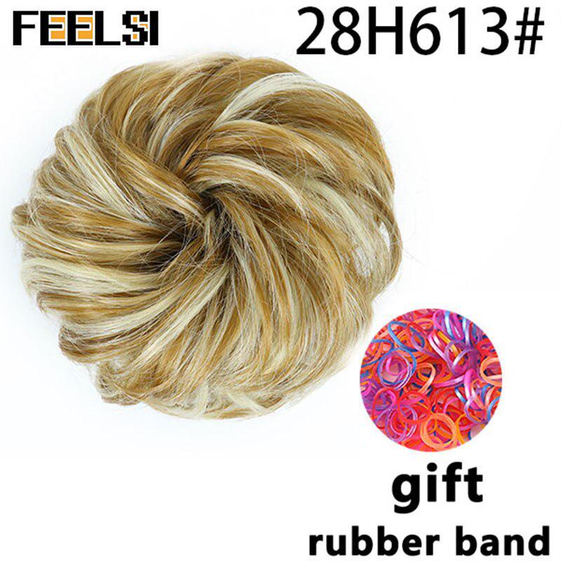 Chignon ondulat de damă cu bandă elastică de cauciuc Scrunchie sintetic pentru păr înfășurat Coc dezordonat posturi