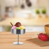 400Ml Stainless Steel Ice Cream Cup Footed Dessert Bowl Reusable Pudding Fruit Salad Container Metal Serving Goblet Kitchen