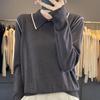 Milk-Tone Lapel Sweater: 2024 Autumn/Winter Plus Size Women's Knitwear Top